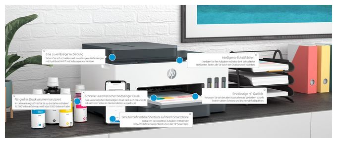 HP Smart Tank 7305 All-in-One, Farbe, Drucker für Home und Home Office, Drucken, Scannen, Kopieren, ADF, Wireless, Automatische Dokumentenzuführung (35 Blatt); Scannen an PDF; Beidseitiger Druck 