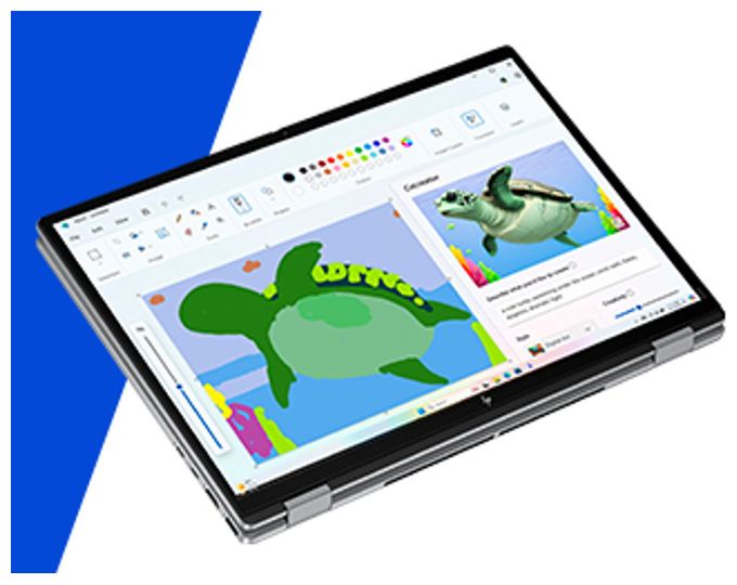 2K Ultra HD Notebook 40,6 cm (16 Zoll) 2880 x 1800 Pixel 1 TB SSD Windows 11 Home AMD Ryzen 7 max. 5 GHz  OmniBook X Flip 16-ar0677ng (Silber) 