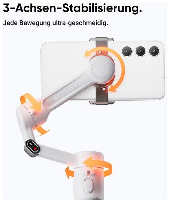 Stativ Gimbal für Smartphone faltbar Bluetooth  Flow 2 Standard Bundle (Weiß) 