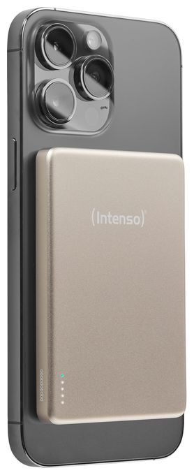 MW5000 Magnetische Powerbank 5000 mAh – MagSafe kompatibel, Wireless Charging 15W, USB-C PD 20W, Flach & Kompakt – Geprüft in Deutschland – Champagner 