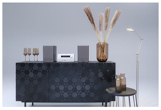 Heim-Audio-Mikrosystem DAB, DAB+, FM 50 W Bluetooth  M-822DAB (Schwarz/Weiß) 