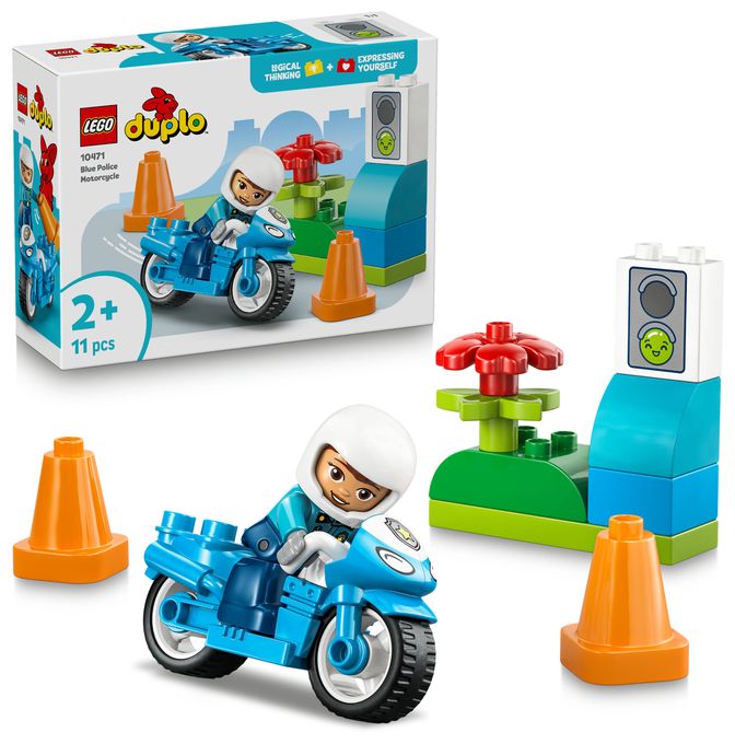 Blaues Polizeimotorrad 