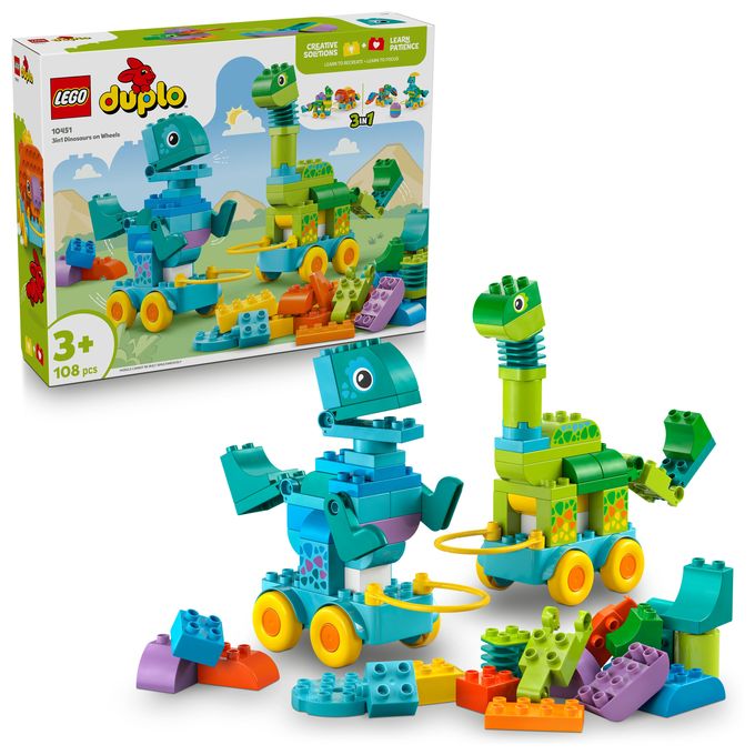 Dinos auf Rädern 3-in-1-Set 