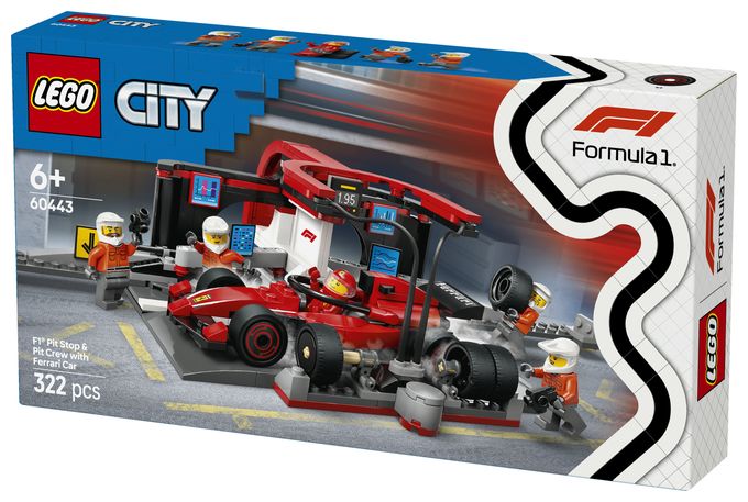F1® Boxenstopp mit Boxencrew und Ferrari Flitzer 