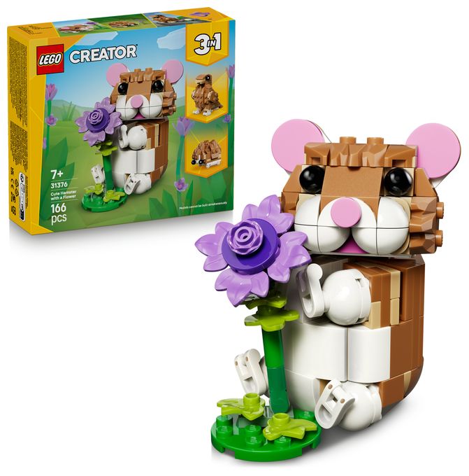 Niedlicher Hamster mit Blume 