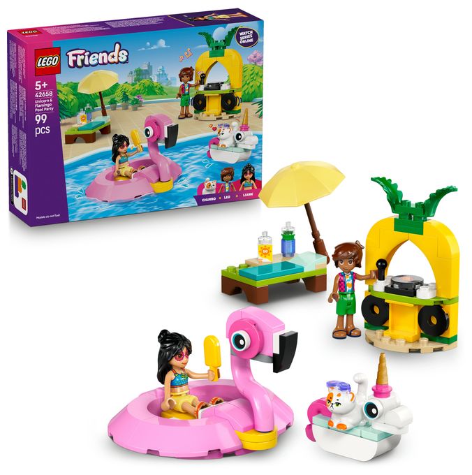 Poolparty mit Einhorn und Flamingo 