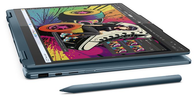 WUXGA Notebook 35,6 cm (14 Zoll) 1920 x 1200 Pixel 512 GB SSD Windows 11 Home AMD Ryzen 5 max. 4,8 GHz  Yoga 7 4AKP10 Copilot+ (Türkis) 