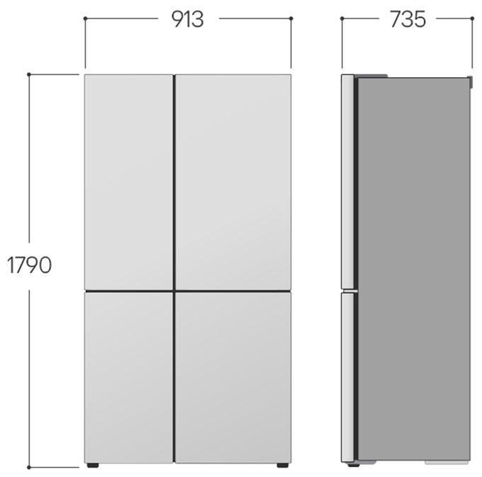 Side-by-Side Kühl-/ Gefrierkombination 417 l / 221 l 347 kWh NoFrost 1790 mm x 913 mm  GSJC40EPPE (Schwarz) 
