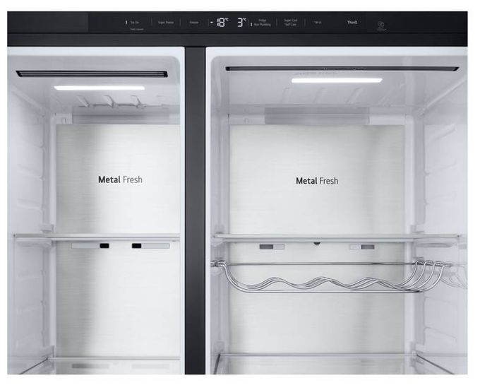 Side-by-Side Kühl-/ Gefrierkombination 407 l / 221 l 224 kWh NoFrost 1790 mm x 913 mm  GSLE91EVAC (Schwarz) 