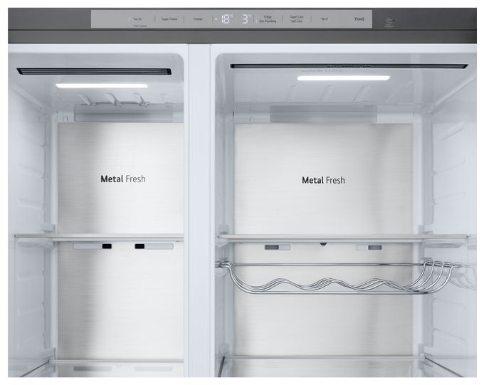 Side-by-Side Kühl-/ Gefrierkombination 404 l / 219 l 175 kWh NoFrost 1790 mm x 913 mm  GSLE91MBAB (Edelstahl) 
