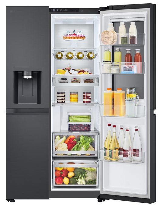 Side-by-Side Kühl-/ Gefrierkombination 407 l / 221 l 276 kWh NoFrost 1790 mm x 913 mm  GSXE90EVDD (Schwarz) 