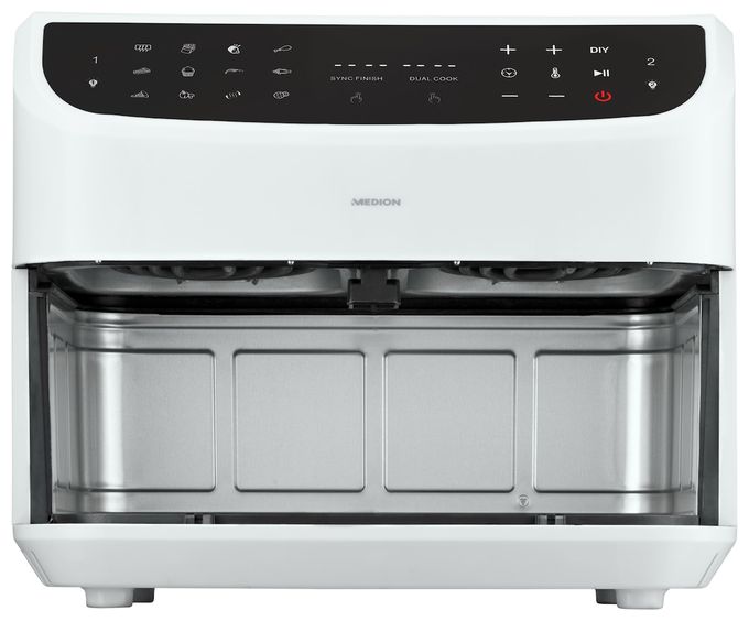 Doppel Heißluftfritteuse 8,7 l 2600 W  Life P20 XXL MD11760 (Weiß) 