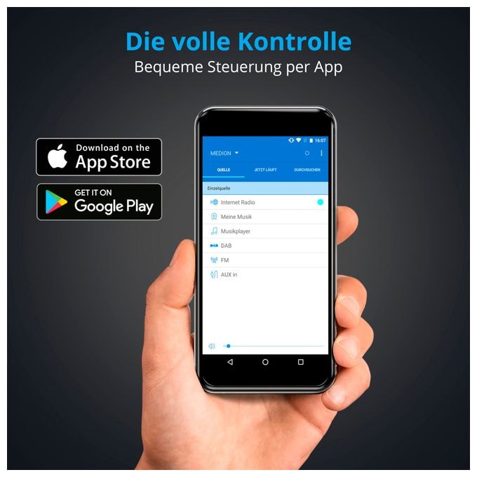 Bluetooth AM, DAB+, FM, MW Radio Internet  Life P85333 (Schwarz) 