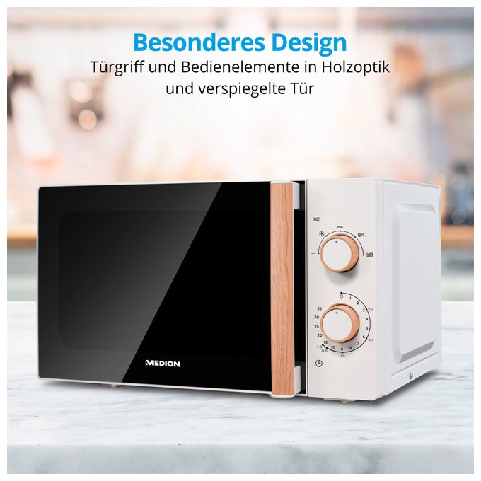Freistehende Mikrowelle 700 W Größe: klein 5 Stufen  MD10596 (Weiß) 