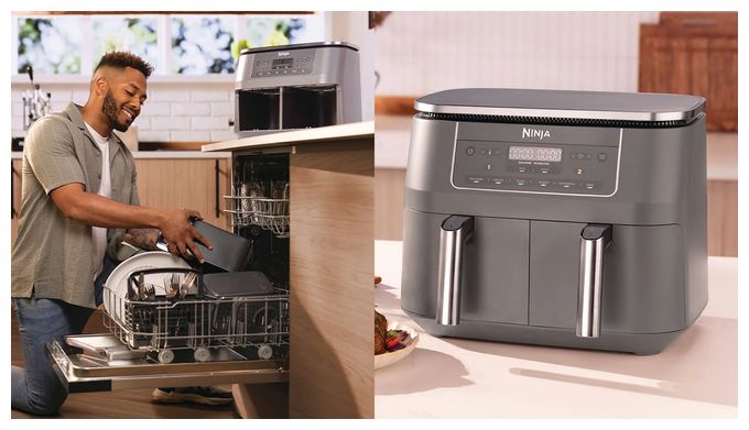 Doppel Heißluftfritteuse 7,6 l 2470 W  DZ300EU (Grau) 