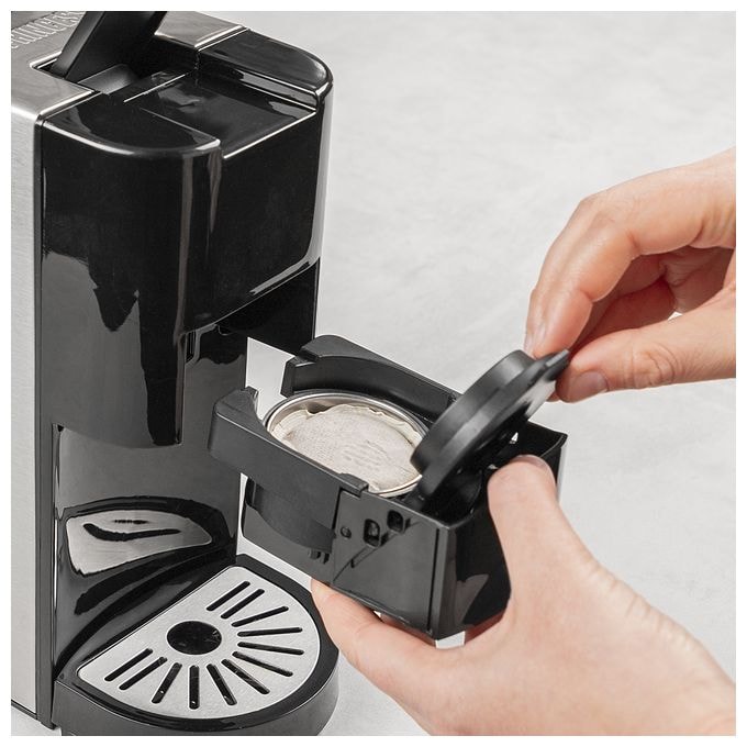 Kaffeekapsel, Kaffeepad, Gemahlener Kaffee Maschine  249450 (Schwarz, Edelstahl) 