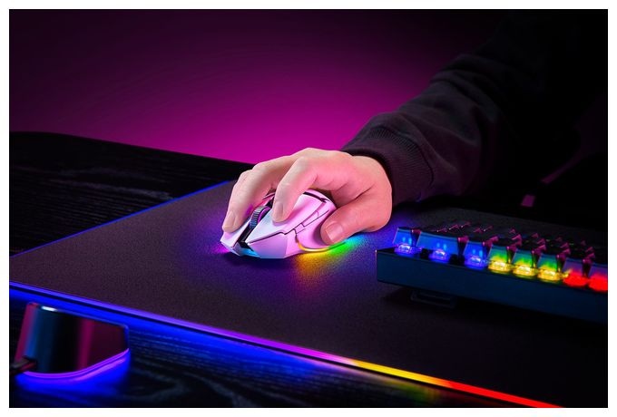 30000 DPI Gaming Maus Optisch  Basilisk V3 Pro (Weiß) 