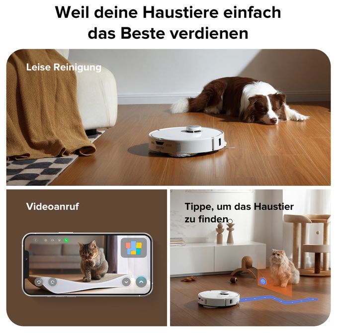 Saugroboter nass/trocken 190 min Akku  Qrevo Curv 5A1 (Schwarz, Weiß) 