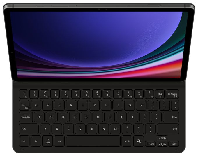 für Samsung Galaxy Tab S9, Galaxy Tab S9 FE bis 27,9 cm (11")  Book Cover Keyboard Slim EF-DX720 (Schwarz) 