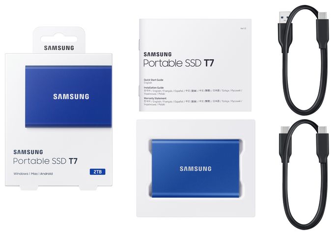 2 TB SSD  Portable SSD T7 (Blau) 