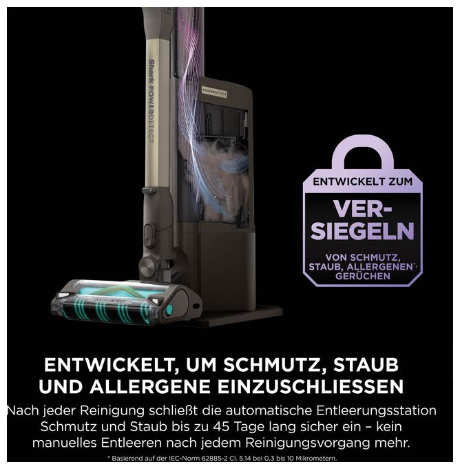 Handstaubsauger Beutellos bis 70 min Laufzeit Allergie-Filter  IP3256EUT PowerDetect Clean & Empty (Braun) 