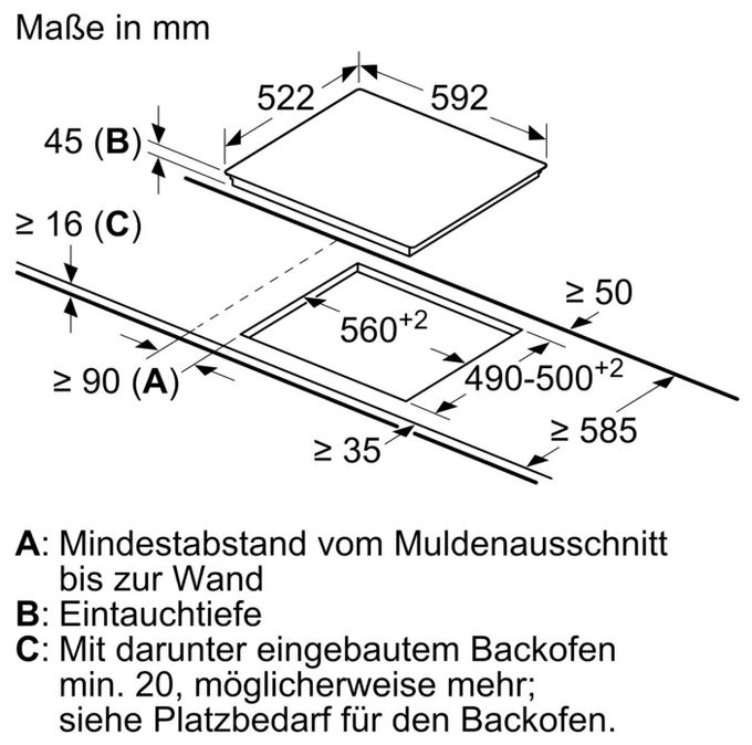 Backofen-Set normal mit autarkem 60 cm Glaskeramik Kochfeld EQPOWER33K (HB013FBB1 + ET611AEA1E) 