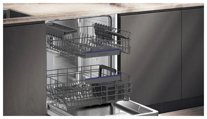 60 cm Geschirrspüler vollintegriert (ohne Front) sehr leise 13 Maßgedecke aquaStop Funktion iQ300 SX73E808BE 