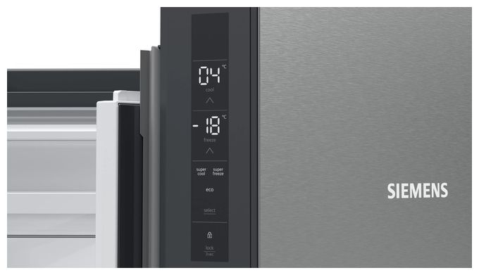 Side-by-Side Kühl-/ Gefrierkombination French Door 405 l / 200 l 333 kWh NoFrost 1830 mm x 910 mm  iQ300 KF96NVPEA (Silber) 