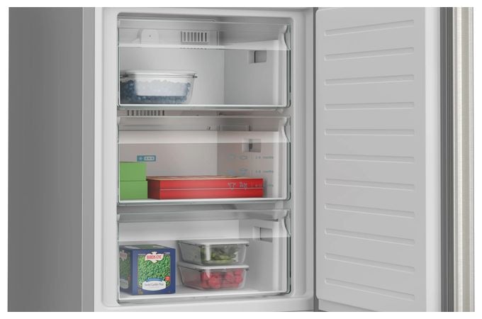 260 l / 103 l Kühl-Gefrierkombi freistehend NoFrost 129 kWh Jahr  iQ300 KG39NVIBG (Silber) 