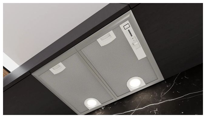 Abluft/Umluft Dunstabzugshaube/Esse Einbau 53 cm (Metallisch, Silber) iQ300 LB55566 Lüfterbaustein 