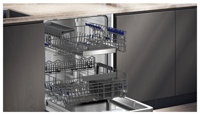 60 cm Geschirrspüler vollintegriert (ohne Front) Sehr leise 13 Maßgedecke aquaStop Funktion Wärmetauscher/Türöffnungstrocknung iQ300 SN63EX21AE 
