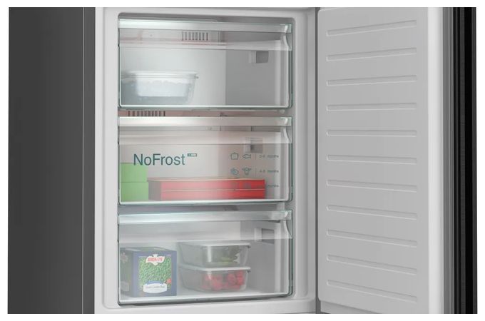 260 l / 103 l Kühl-Gefrierkombi freistehend NoFrost 101 kWh Jahr  iQ500 KG39N4X1F (Gebürsteter Stahl) 