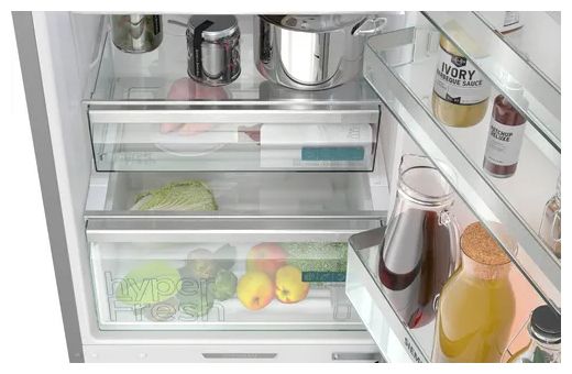 260 l / 103 l Kühl-Gefrierkombi freistehend NoFrost 112 kWh Jahr  iQ500 KG39NAIAU (Gebürsteter Stahl) 