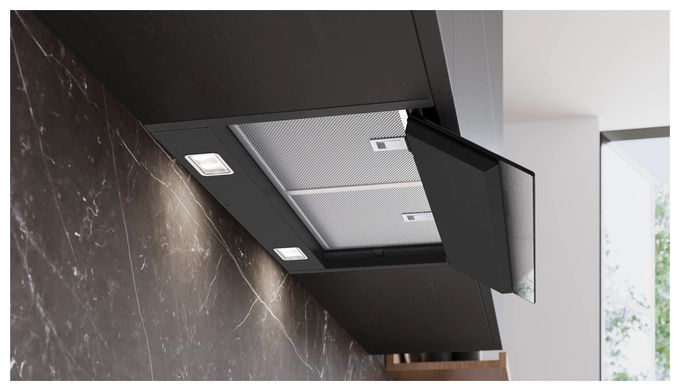 Abluft/Umluft Dunstabzugshaube/Esse Einbau 60 cm (Schwarz) iQ500 LJ67BDP60 