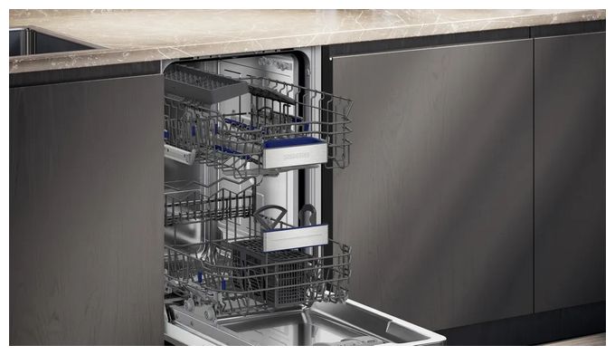 45 cm Geschirrspüler vollintegriert (ohne Front) leise 10 Maßgedecke aquaStop Funktion iQ500 SR85E802LE 
