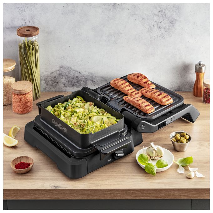 1 Zone(n) 2100 W mit 300 x 200 mm Fläche  GC7748 OptiGrill 4in1 (Schwarz) 