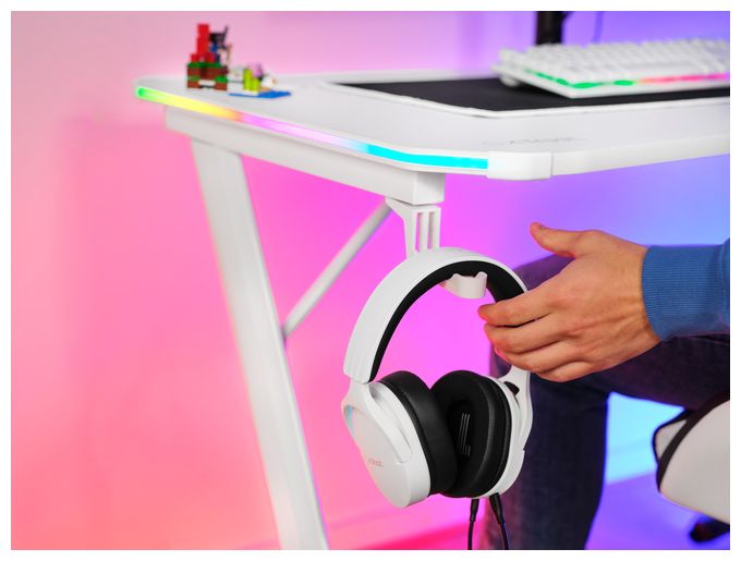 bis 150 kg  GXT709 Luminus RGB Gamingtisch (Weiß) 