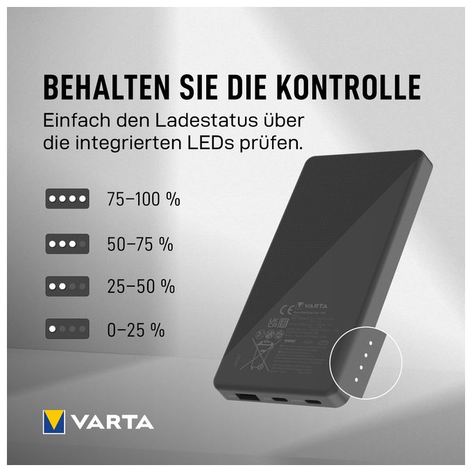 20000 mAh Powerbank USB Typ-C  Energy (Schwarz/Weiß) 