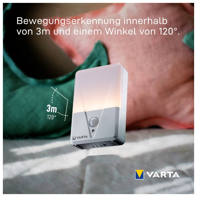 LED Warmweiß Batterie  Nachtlicht mit Bewegungsmelder (Weiß) 