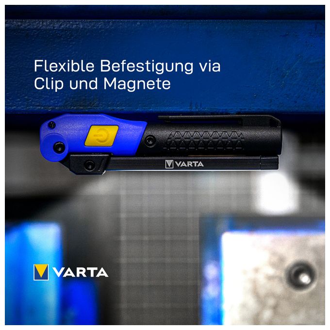 Taschenlampe, Werkstattlampe wiederaufladbar, Work Flex Multifunction Light F20R Arbeitsleuchte inkl. UBS Typ C Kabel, 180° faltbares Design, Magnet & Clip, spritzwasser- und staubgeschützt 