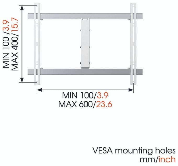 Wand Halterung 360° 180° bis 165,1 cm (65") 30 kg 0 - 20° Wall 2345 