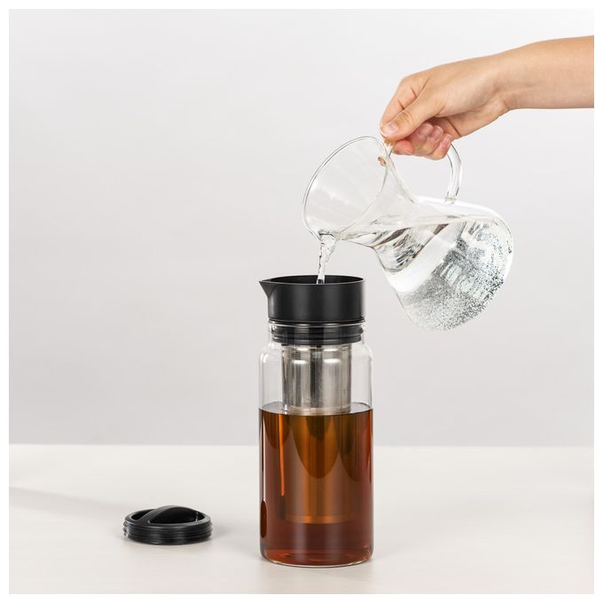 5 Tassen Filterkaffeemaschine (Schwarz, Transparent) 111254 Cold Brew Kaffeebereiter 
