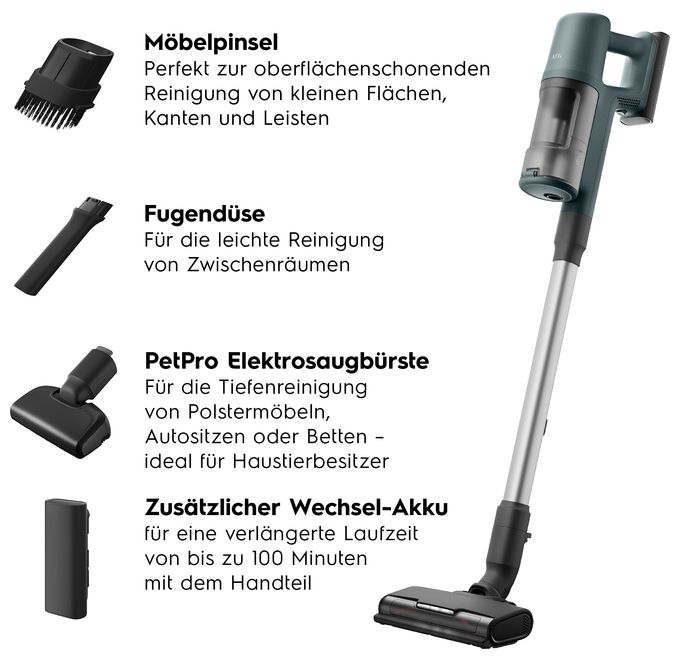Handstaubsauger Beutellos bis 40 min Laufzeit 21,6 V  AP61AB21EX Serie 6000 (Grün) 