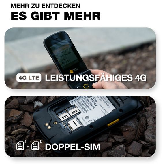 4G Smartphone 7,11 cm (2.8 Zoll) Dual Sim  M8 Flip (Schwarz) 