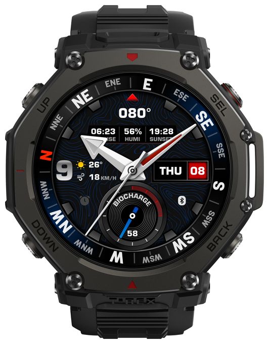 Digital 48 mm Smartwatch Rund 322 ppi  T-Rex 3 Pro (Schwarz) 