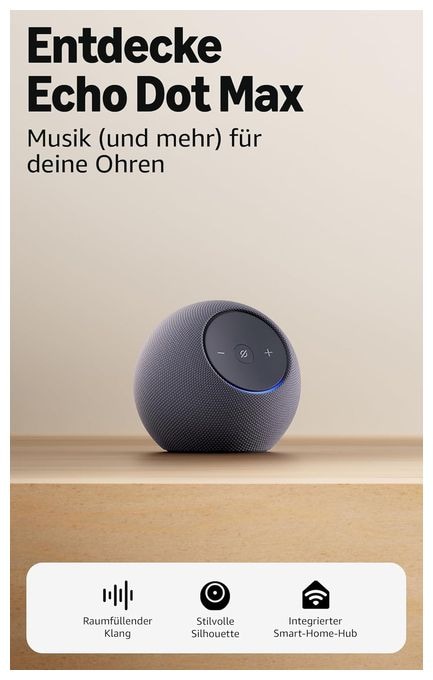 Wlan Lautsprecher mit Bluetooth Amazon Alexa  Echo Dot Max (Schwarz) 