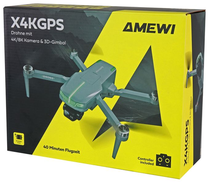 Quadrocopter Multicopter/Drohne Flugzeit: 44 min  AMXFlight X4KGPS (Grau) 