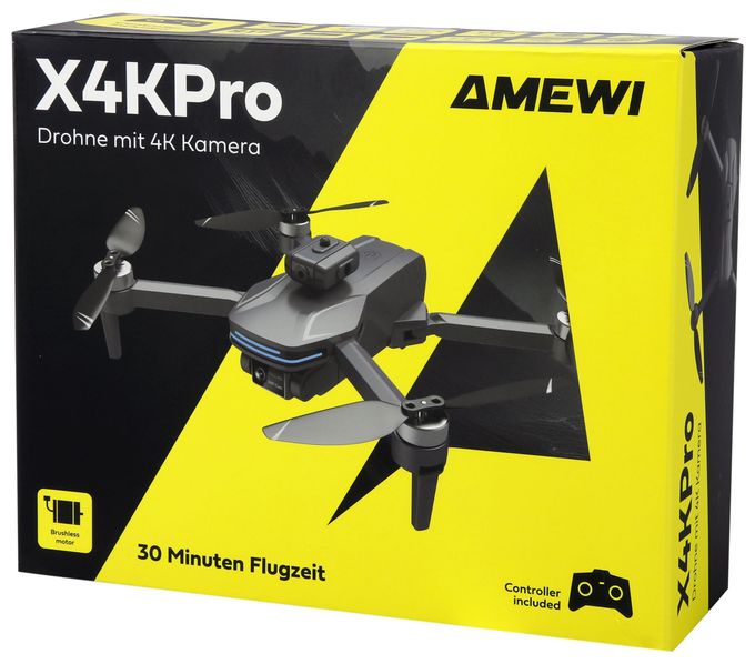 Quadrocopter Multicopter/Drohne Flugzeit: 30 min  AMXFlight X4KPro (Grau) 