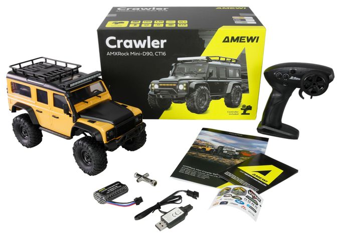 RC Crawler Mini-D90 AMXRock 4WD 1:16 RTR gelb 