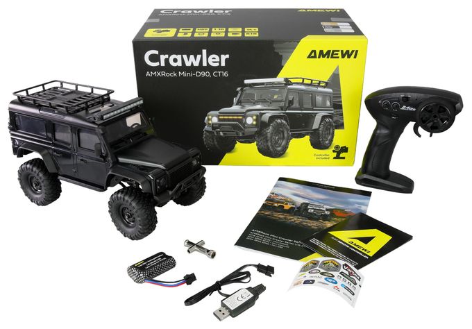 RC Crawler Mini-D90 AMXRock 4WD 1:16 RTR schwarz 